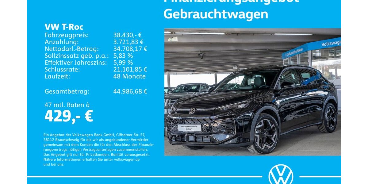 VW T-Roc 1.505 km 37.230 &euro; Stuttgart-Wangen 70188