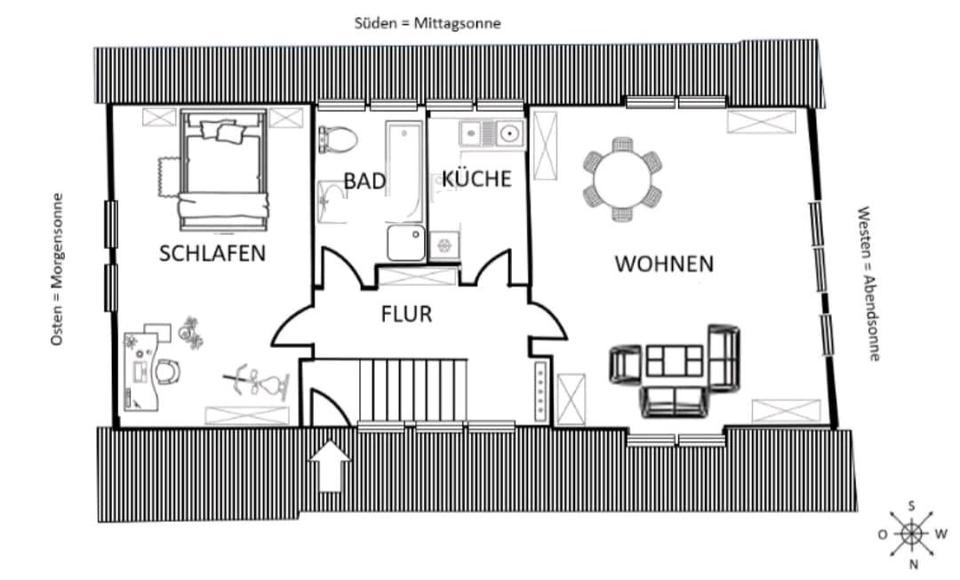 Dachgeschoßwohnung Rottenburg am Neckar - 2 Zimmer, 65 m&sup2;, 255.000&euro; | Angebot:27533983