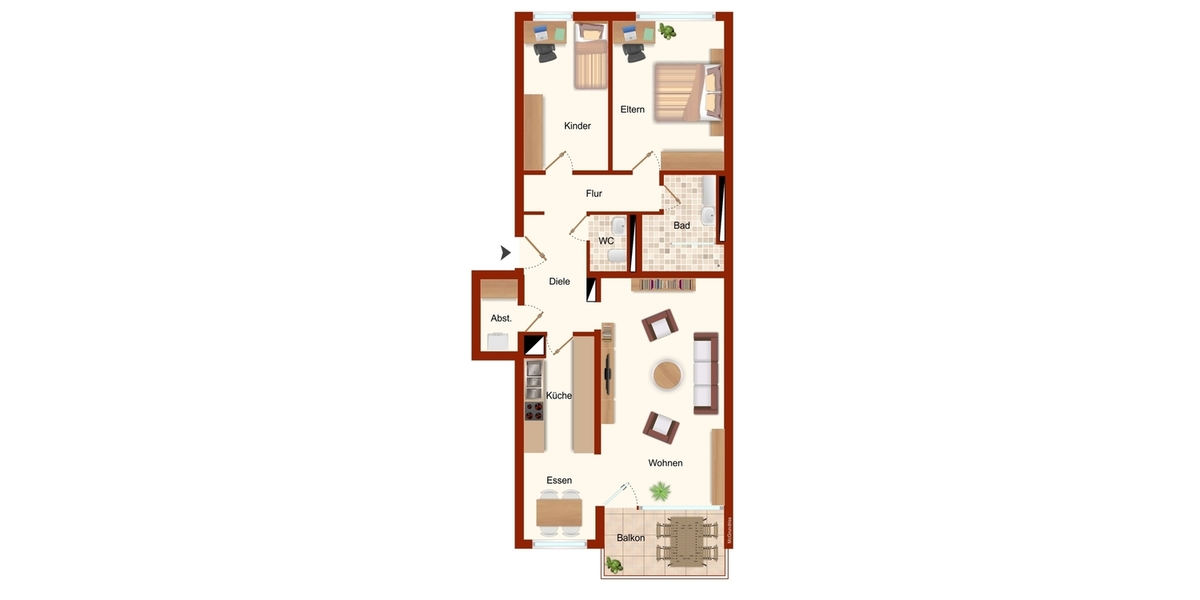 Perfekt für zwei - Hochwertig renovierte 3,5-Zi-OG-ETW am Ramsbachtal in S-Degerloch(Hoffeld) - 3.5 Stuttgart / Hoffeld Hoffeld (Stadtteil) | Angebot:27338785