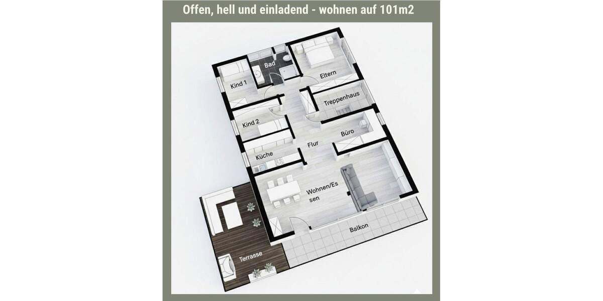 Etagenwohnung Freiberg Beihingen - 4 Zimmer, 101 m&sup2;, 430.000&euro; | Angebot:24846353