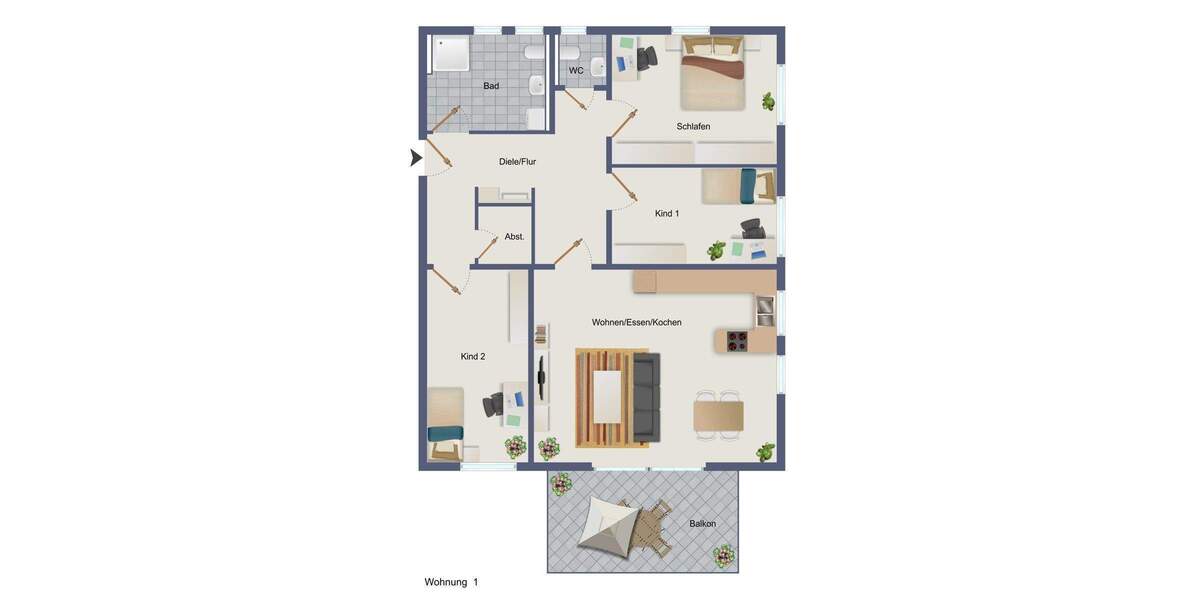 Etagenwohnung Herrenberg-Oberjesingen Oberjesingen - 4 Zimmer, 104 m&sup2;, 495.000&euro; | Angebot:24794114
