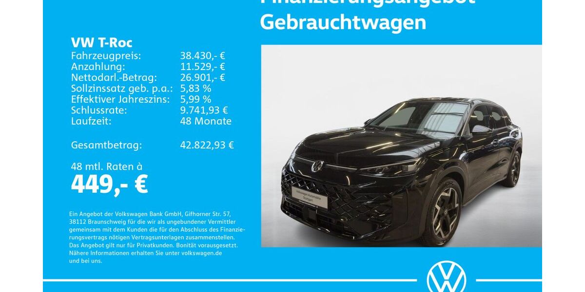VW T-Roc 1.505 km 38.430 &euro; Stuttgart-Feuerbach 70469