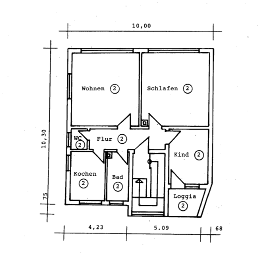 Wohnung zum Kaufen in Mühlhausen 350.000 € 77 m² 3 zimmer