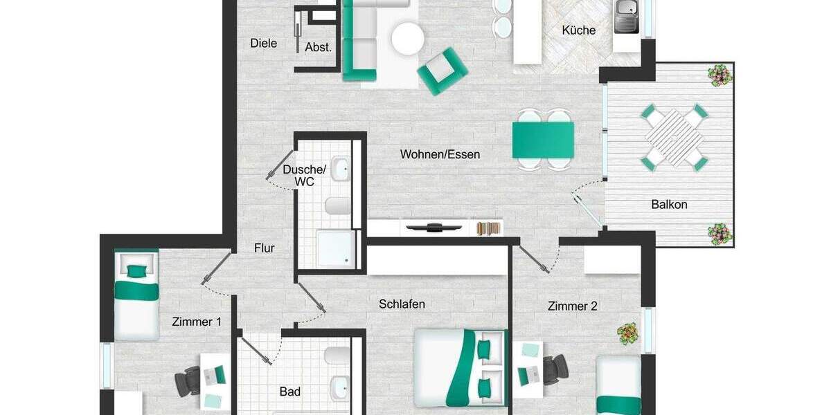 Etagenwohnung Sindelfingen Mitte - 4 Zimmer, 97 m&sup2;, 519.000&euro; | Angebot:24112242