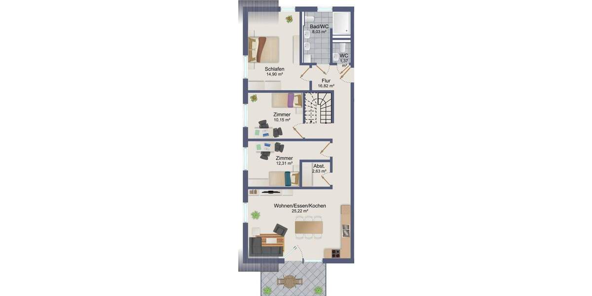 Etagenwohnung Rottenburg Ergenzingen - 6 Zimmer, 132 m&sup2;, 579.000&euro; | Angebot:24648232