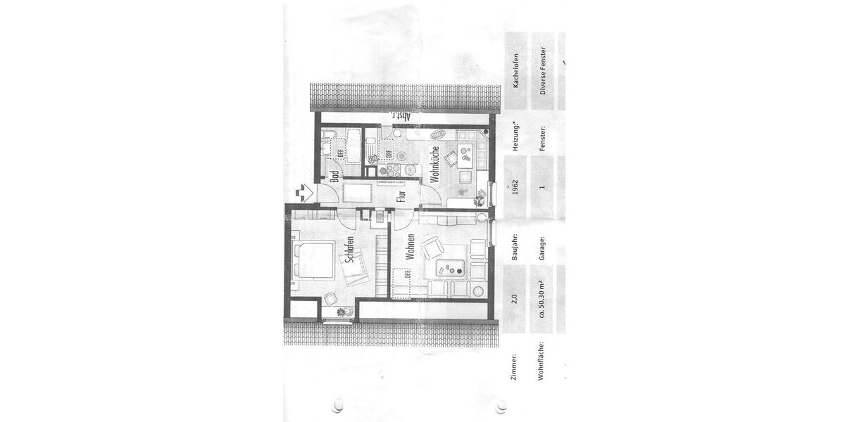Dachgeschoßwohnung Nürtingen - 2 Zimmer, 50 m&sup2;, 175.000&euro; | Angebot:26272149