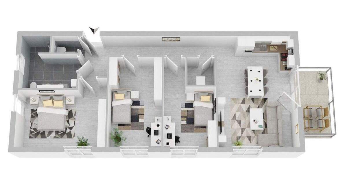 Etagenwohnung Rottenburg Ergenzingen - 4 Zimmer, 101 m&sup2;, 477.000&euro; | Angebot:25657335