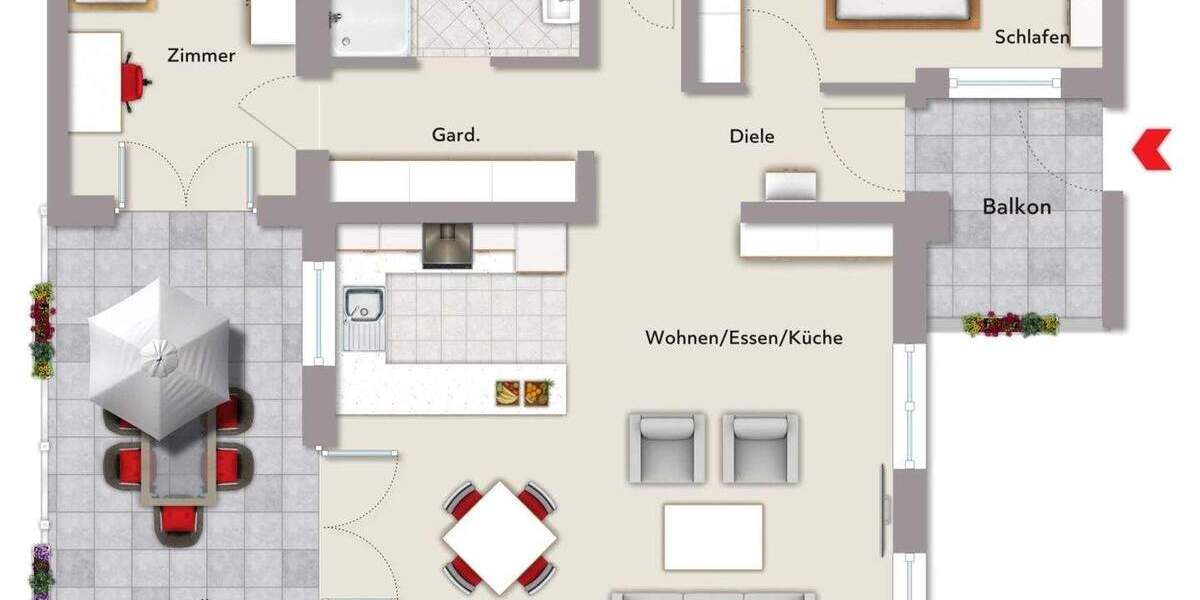 Etagenwohnung Schönaich - 3 Zimmer, 105 m&sup2;, 469.000&euro; | Angebot:24438332