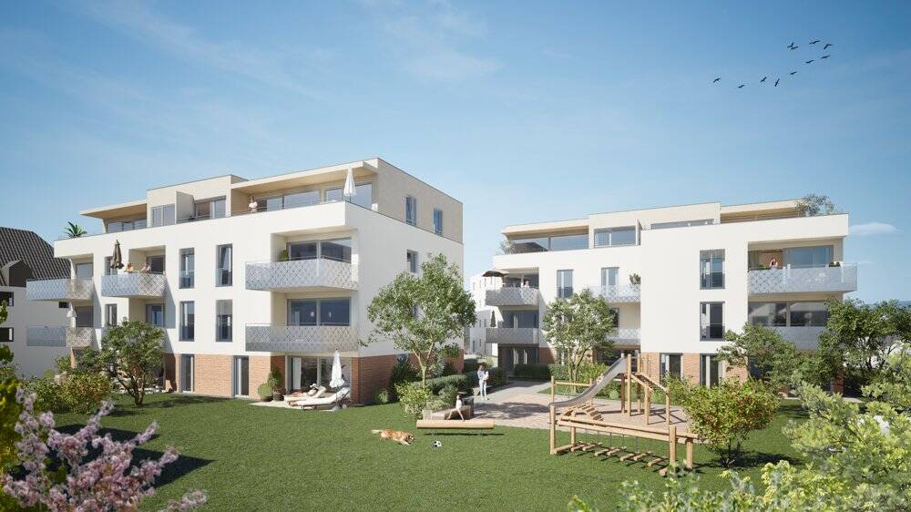 moderne Erdgeschosswohnung mit West-Terrasse und Gartenanteil 3 zimmer