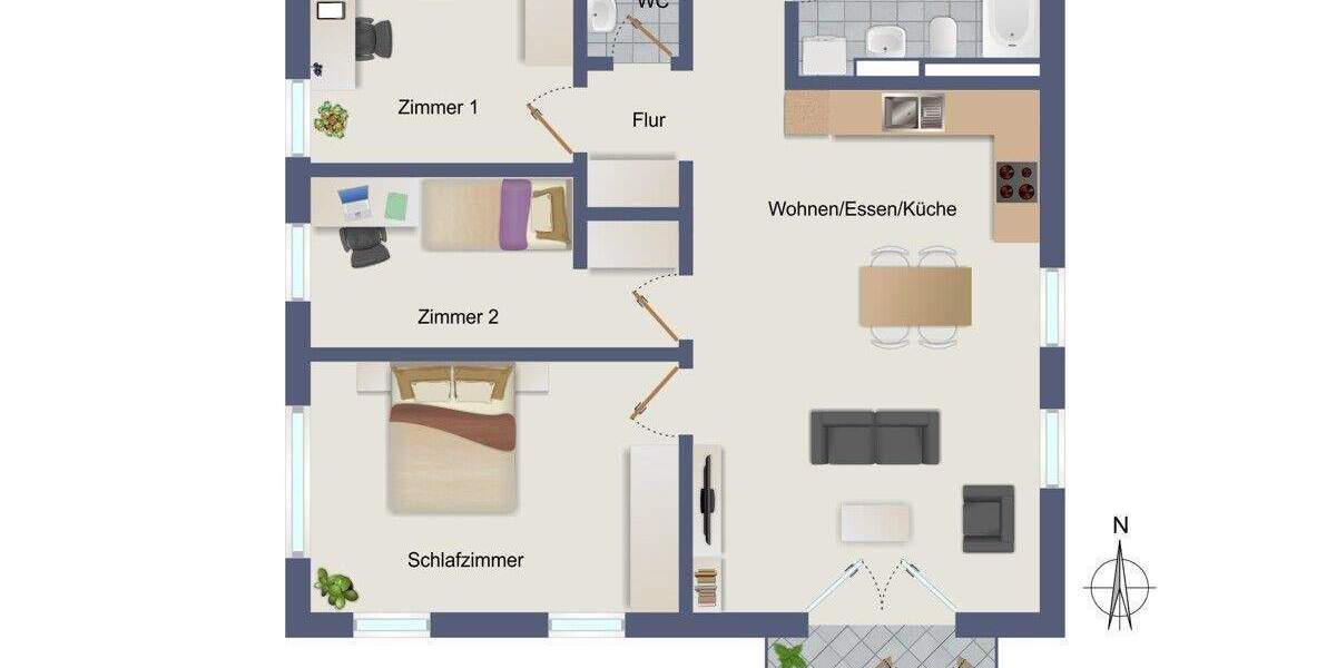 Etagenwohnung Asperg - 4 Zimmer, 84 m&sup2;, 566.900&euro; | Angebot:25692052