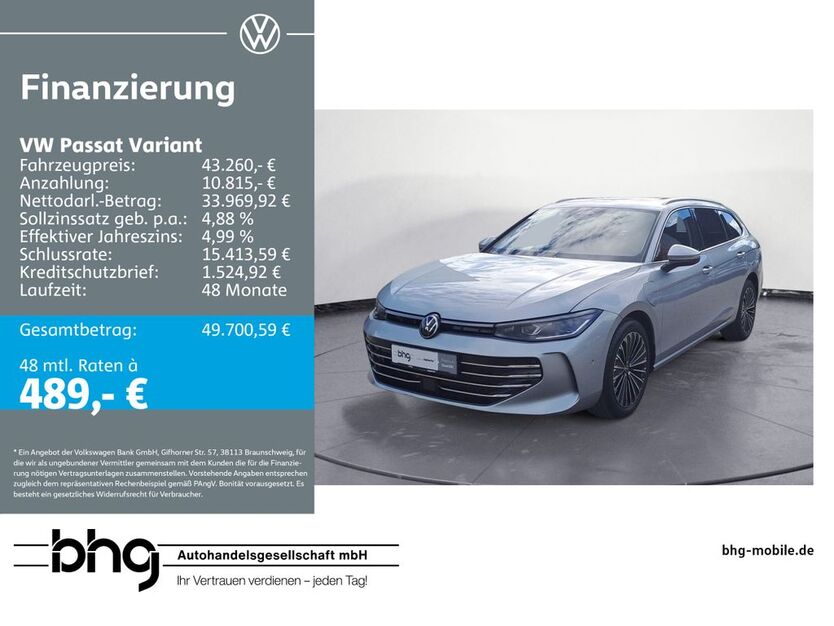 VW Passat Variant 12.650 km 43.260 € Metzingen 72555