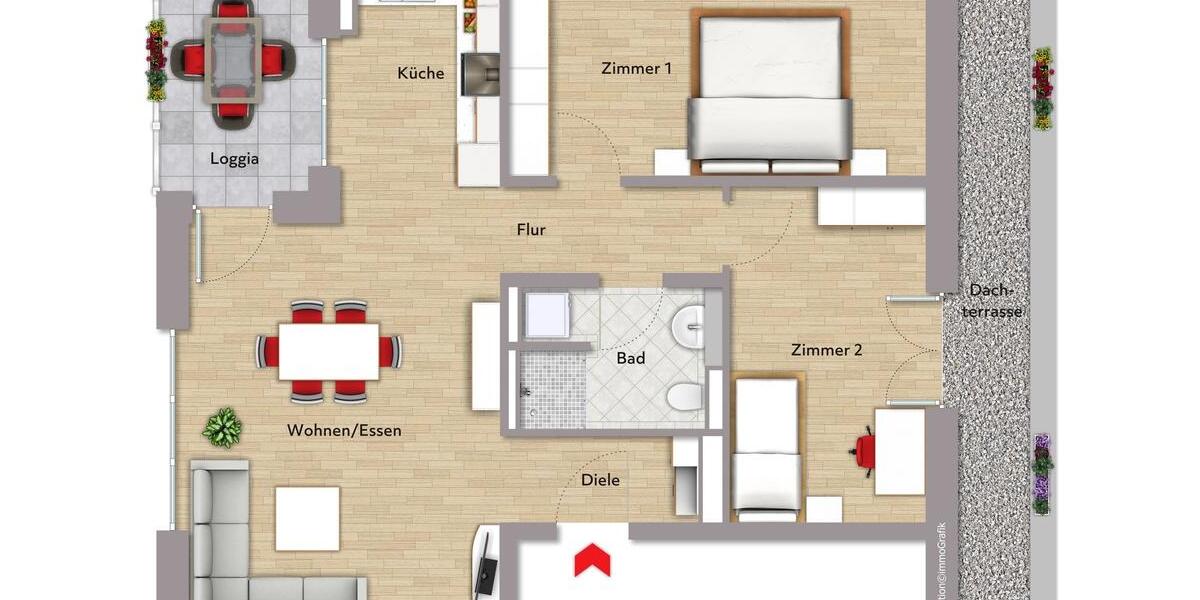 Dachgeschoßwohnung Leonberg - 3 Zimmer, 79 m&sup2;, 1.649&euro; | Angebot:23714097