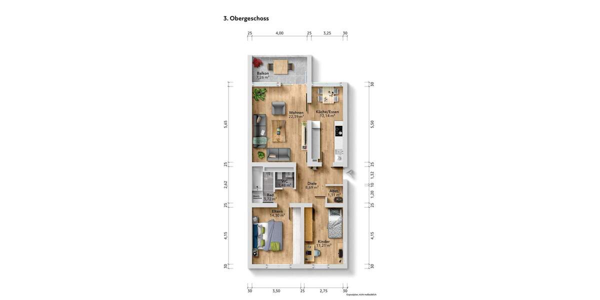 Etagenwohnung Pforzheim Haidach - 3 Zimmer, 78 m&sup2;, 275.000&euro; | Angebot:25738666