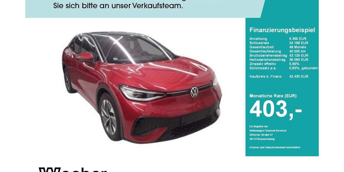 VW ID.5 10.900 km 42.430 &euro; Herrenberg 71083