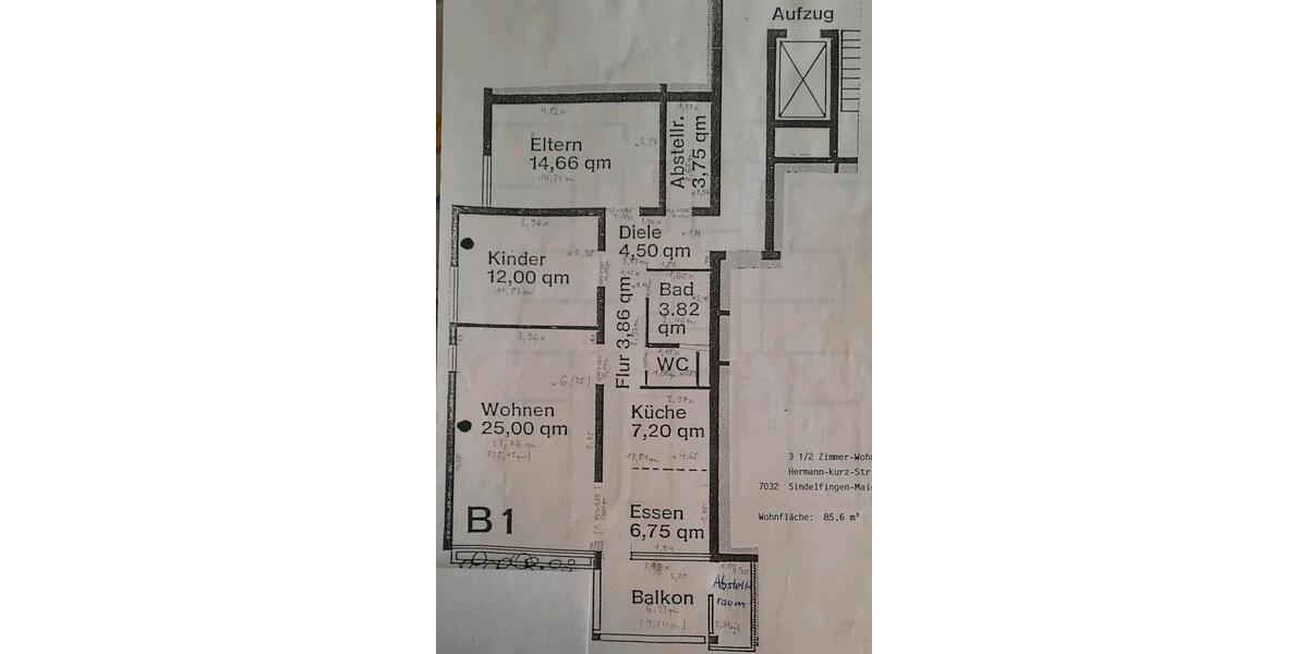 Etagenwohnung Sindelfingen Darmsheim - 3 Zimmer, 85 m&sup2;, 279.000&euro; | Angebot:24837120