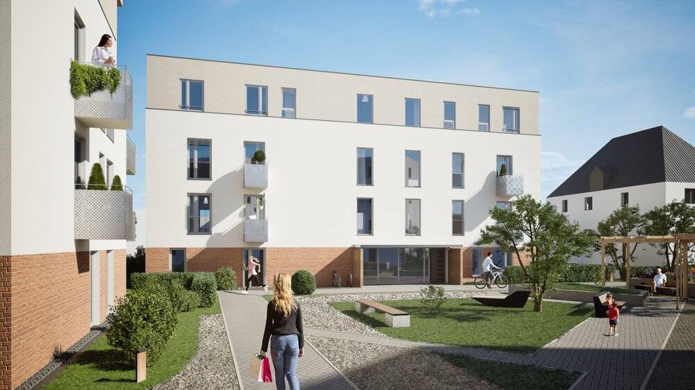 moderne Erdgeschosswohnung mit West-Terrasse und Gartenanteil 3 zimmer