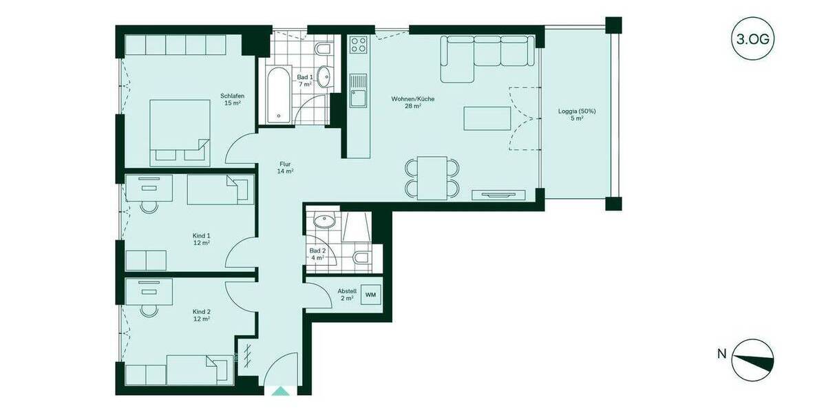 Nachhaltiges Wohnen mit Loggia 4 zimmer