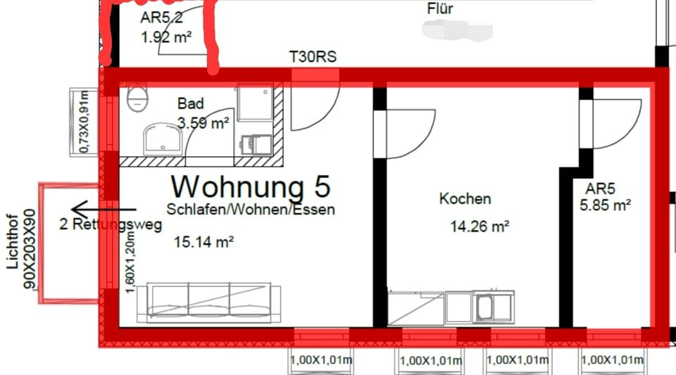 Etagenwohnung Hemmingen - 1.5 Zimmer, 40 m&sup2;, 155.000&euro; | Angebot:26758814