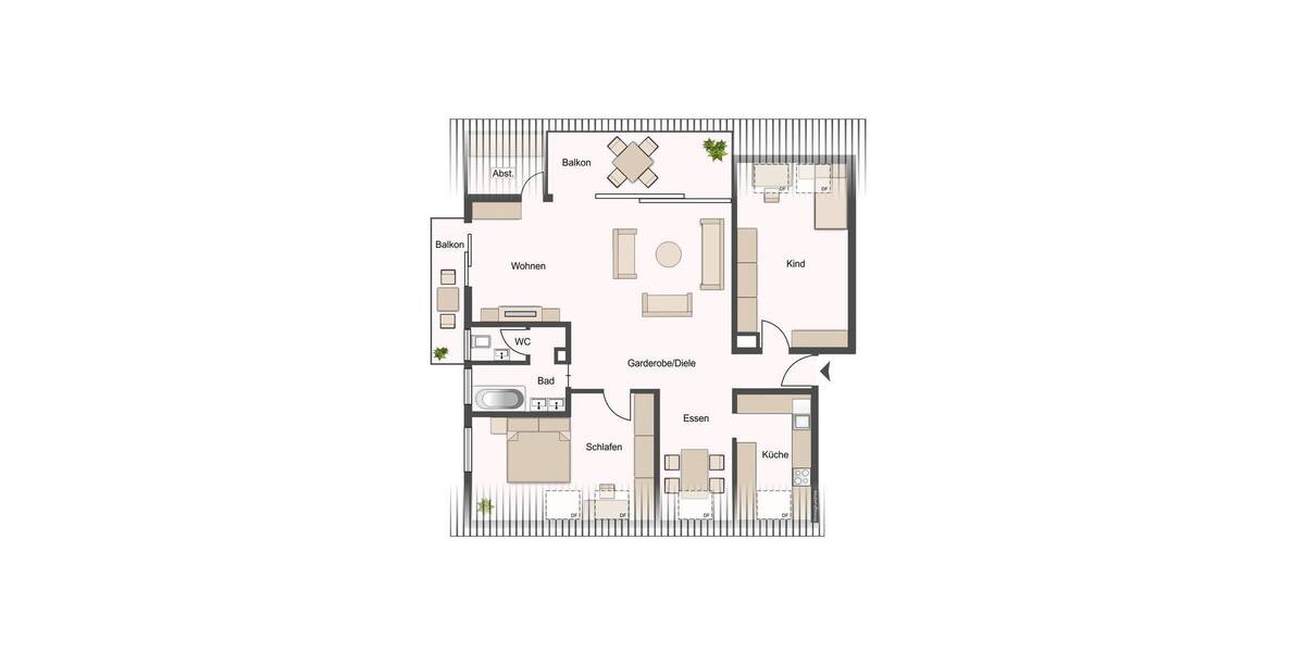 Etagenwohnung Ludwigsburg Oßweil - 3 Zimmer, 106 m&sup2;, 445.000&euro; | Angebot:21538165