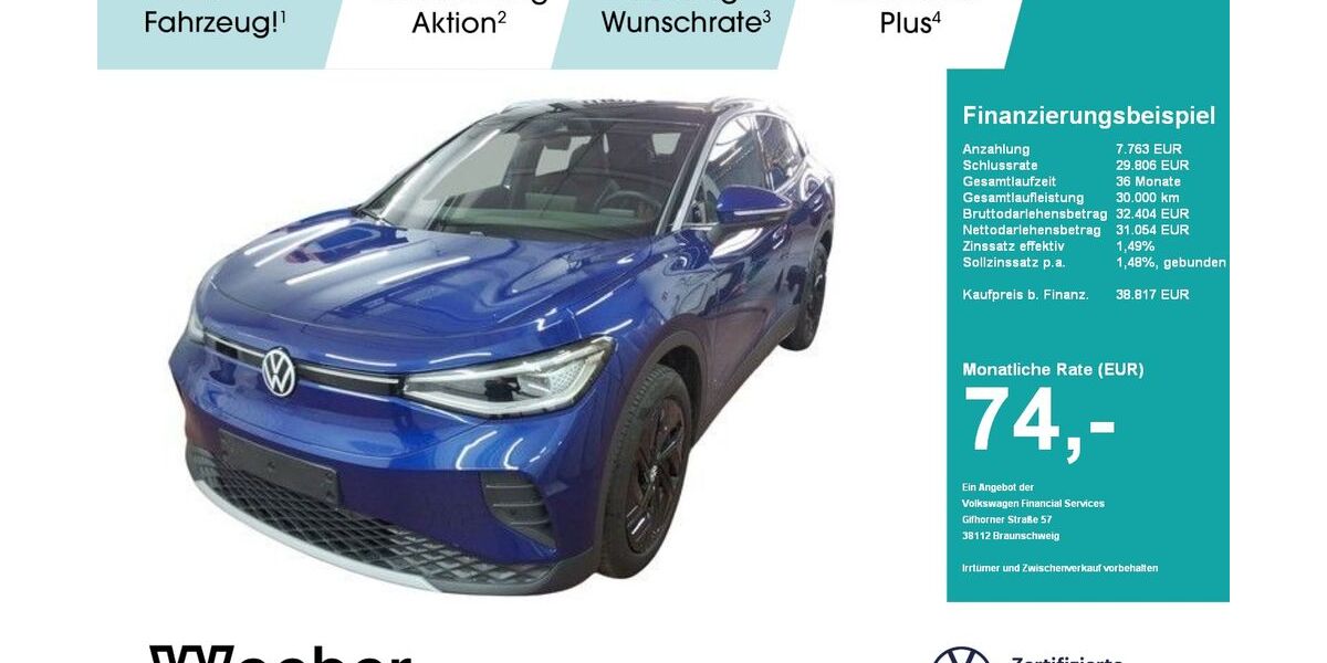 VW ID.4 13.552 km 38.590 &euro; Weil der Stadt 71263