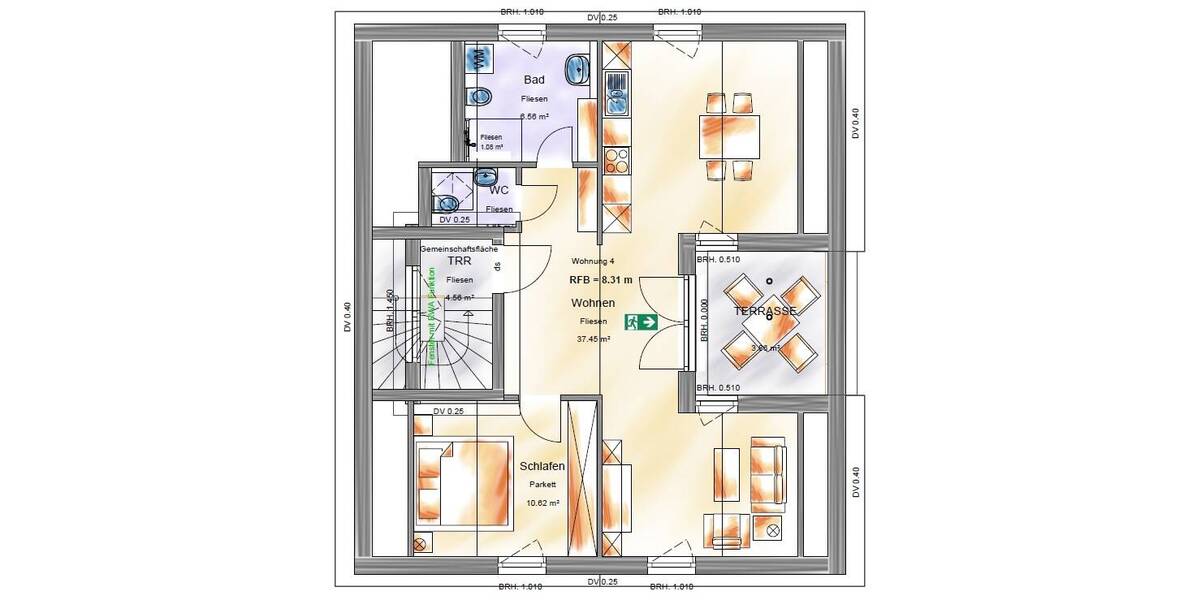 Etagenwohnung Reutlingen Innenstadt - 2 Zimmer, 60 m&sup2;, 370.000&euro; | Angebot:26621057