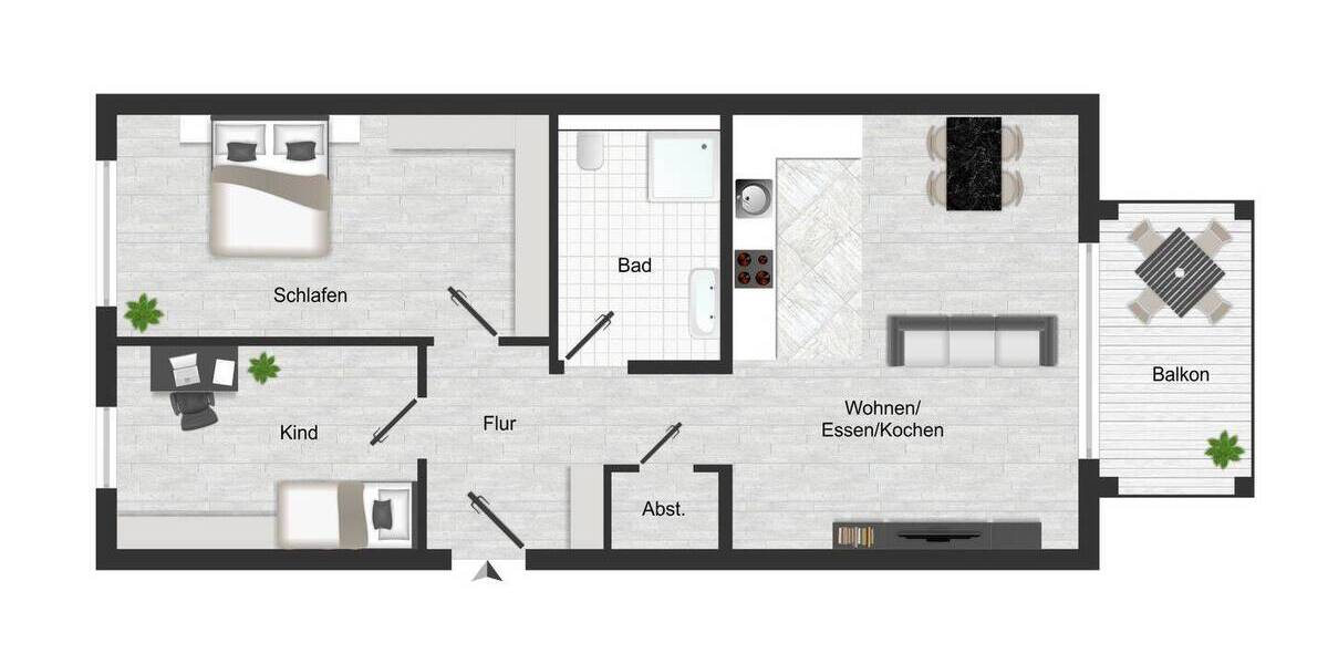 Etagenwohnung Sindelfingen Mitte - 3 Zimmer, 77 m&sup2;, 522.000&euro; | Angebot:26410414