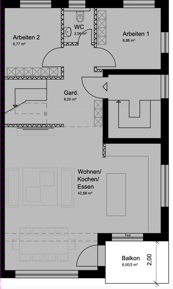 Erstbezug! Moderne Doppelhaushälfte mit 2 Einheiten in Neustetten zimmer