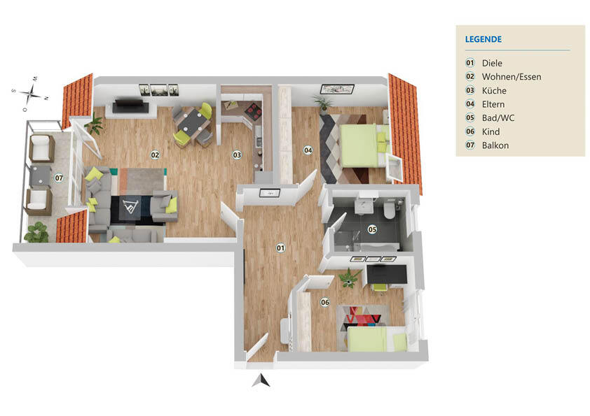 Großzügige 3-Zimmer-Wohnung mit Balkon und Einbauküche in Nürtingen-Raidwangen zimmer