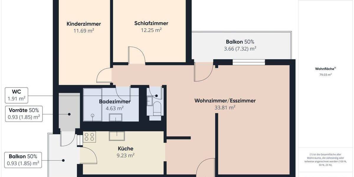 Terrassenwohnung Ditzingen Hirschlanden - 3 Zimmer, 79 m&sup2;, 299.000&euro; | Angebot:26606659