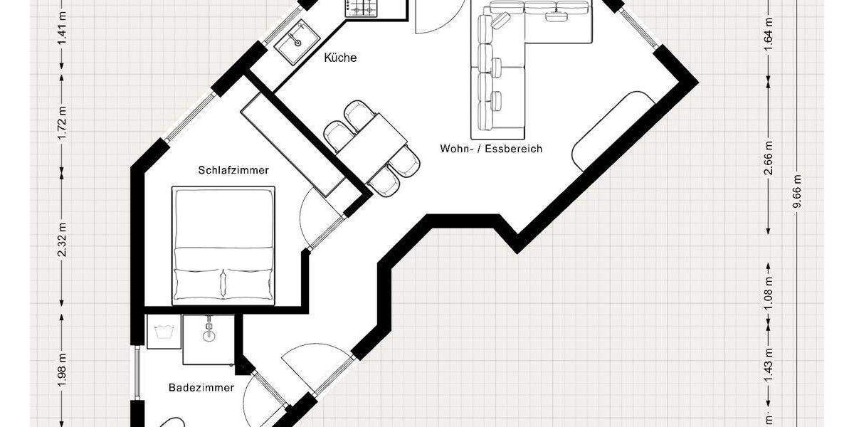 Etagenwohnung Reutlingen Ohmenhausen - 2 Zimmer, 57 m&sup2;, 229.000&euro; | Angebot:25950815
