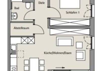 Hier können Sie entspannen - 2-Zi Wohnung mit Gartenanteil und Terrasse 2 zimmer