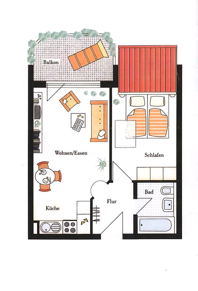 Stilvolle und moderne 2-Raum-DG-Wohnung mit EBK in Freiberg am