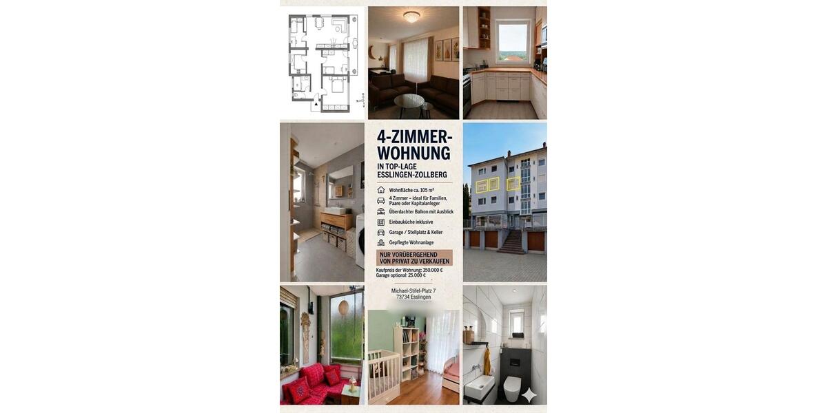 Etagenwohnung Esslingen am Neckar Pliensauvorstadt - 4 Zimmer, 105 m&sup2;, 350.000&euro; | Angebot:26957464