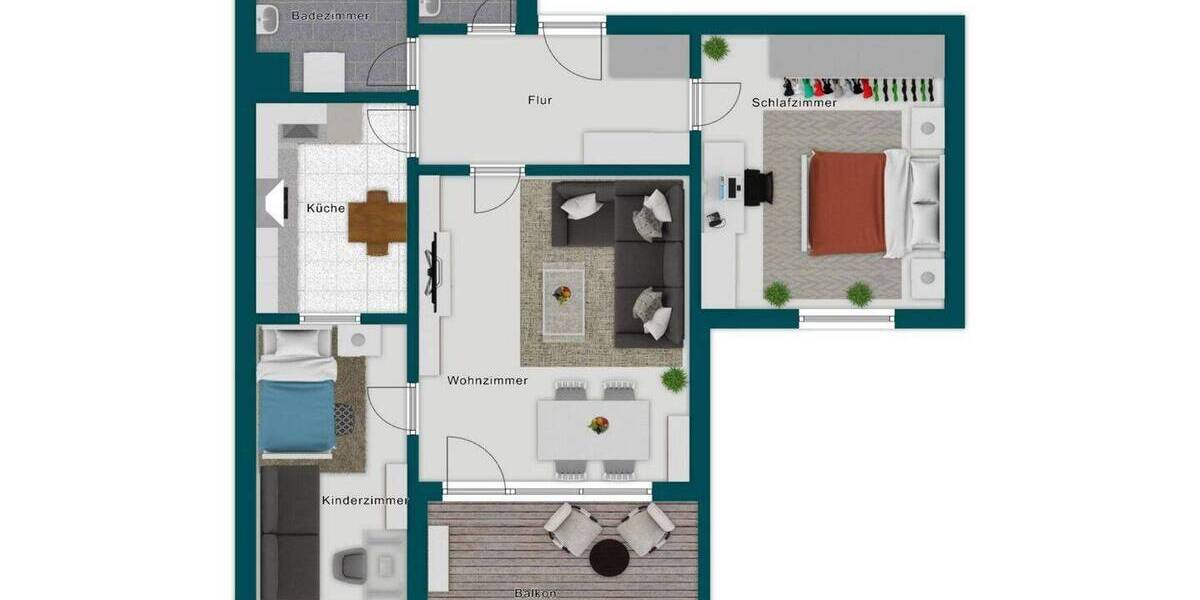 Etagenwohnung Korntal-Münchingen Korntal - 3 Zimmer, 70 m&sup2;, 219.000&euro; | Angebot:26596023