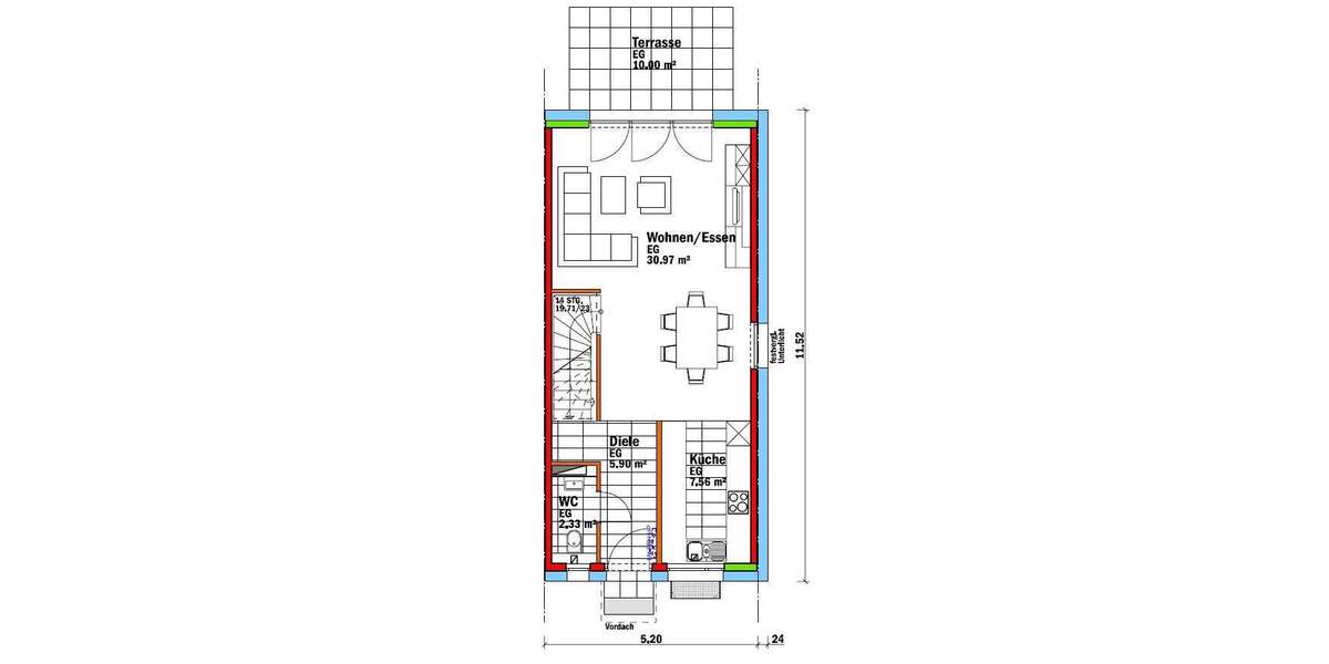 Reihenmittelhaus Stuttgart Plieningen - 5 Zimmer, 124 m&sup2;, 658.820&euro; | Angebot:24648872