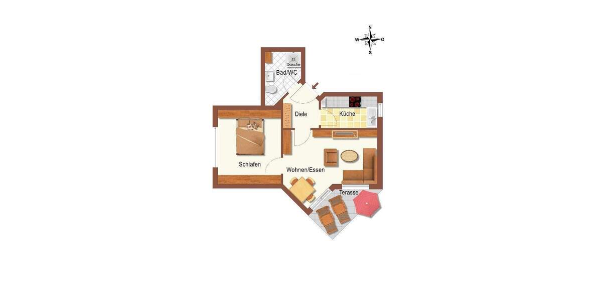 Etagenwohnung Weil der Stadt - 2 Zimmer, 48 m&sup2;, 180.000&euro; | Angebot:24738169