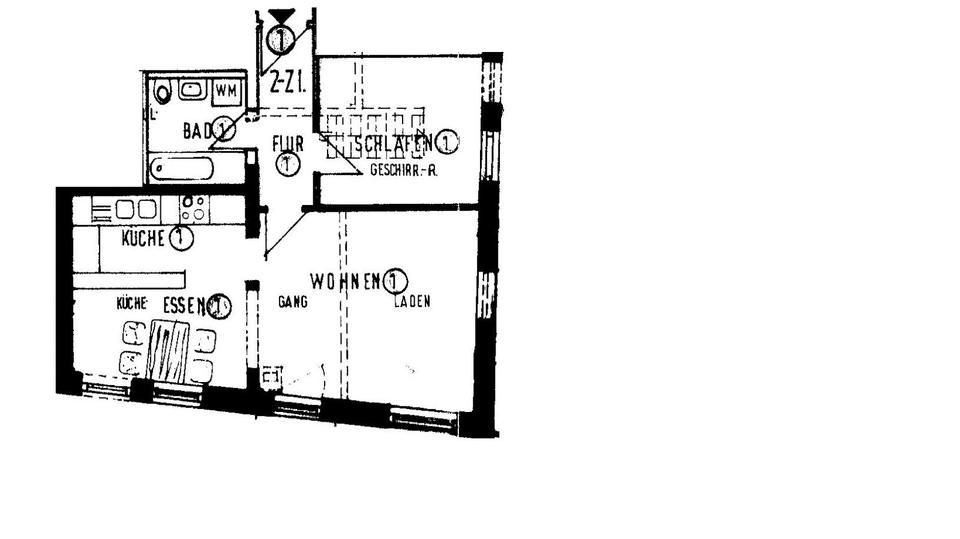 Erdgeschoßwohnung Neustetten - 2.5 Zimmer, 54 m&sup2;, 140.000&euro; | Angebot:23684079