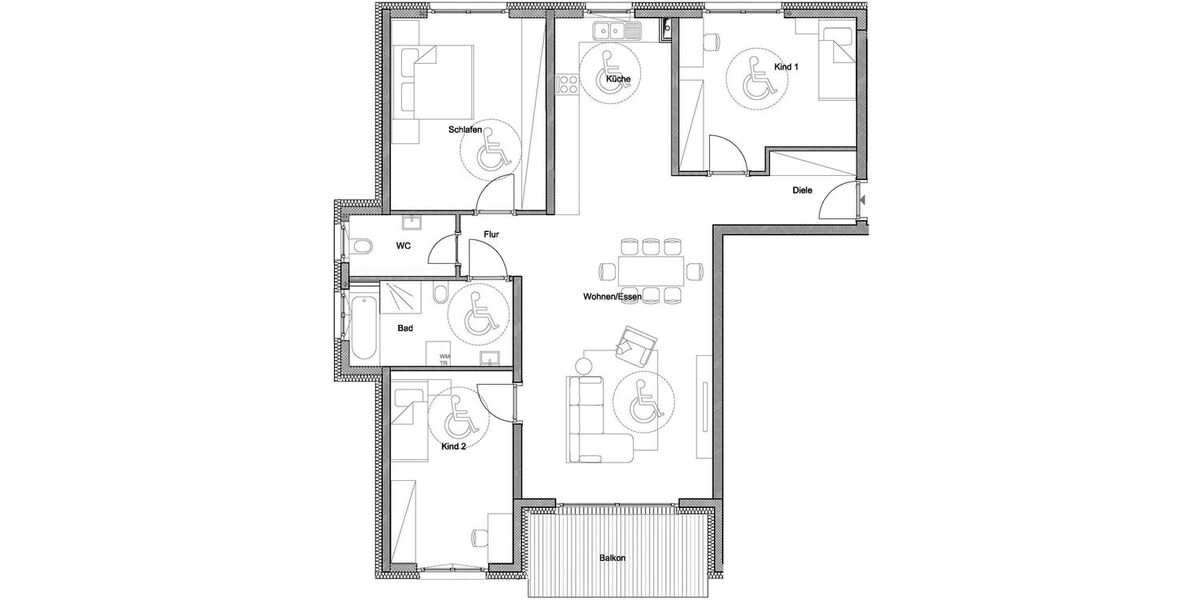 Hochwertige und barrierefreie 4-Zimmerwohnung mit Balkon und EBK - Appartement Mötzingen | Angebot:26633938