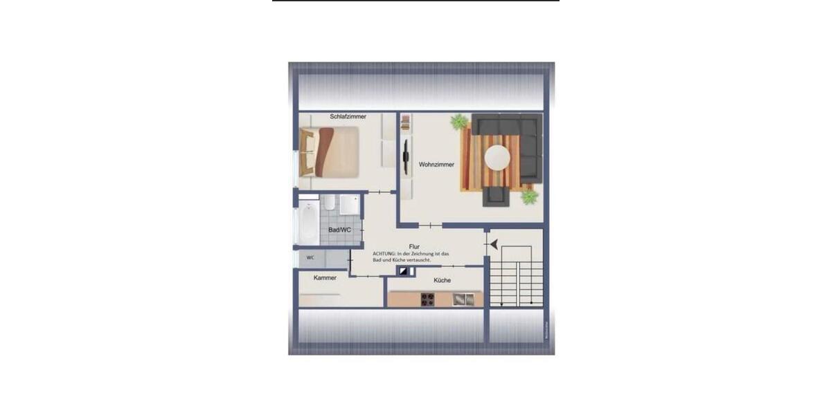 Dachgeschoßwohnung Pforzheim Eutingen - 2 Zimmer, 69 m&sup2;, 724&euro; | Angebot:26446603