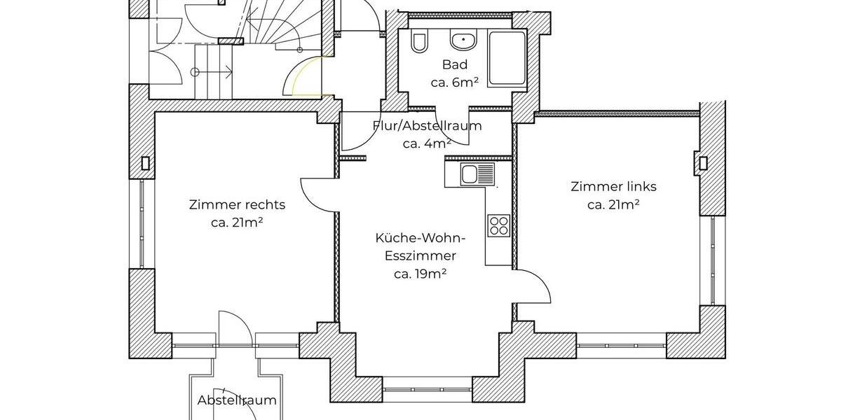 Erdgeschoßwohnung Stuttgart Stuttgart-Süd - 2.5 Zimmer, 69 m&sup2;, 1.200&euro; | Angebot:25919057