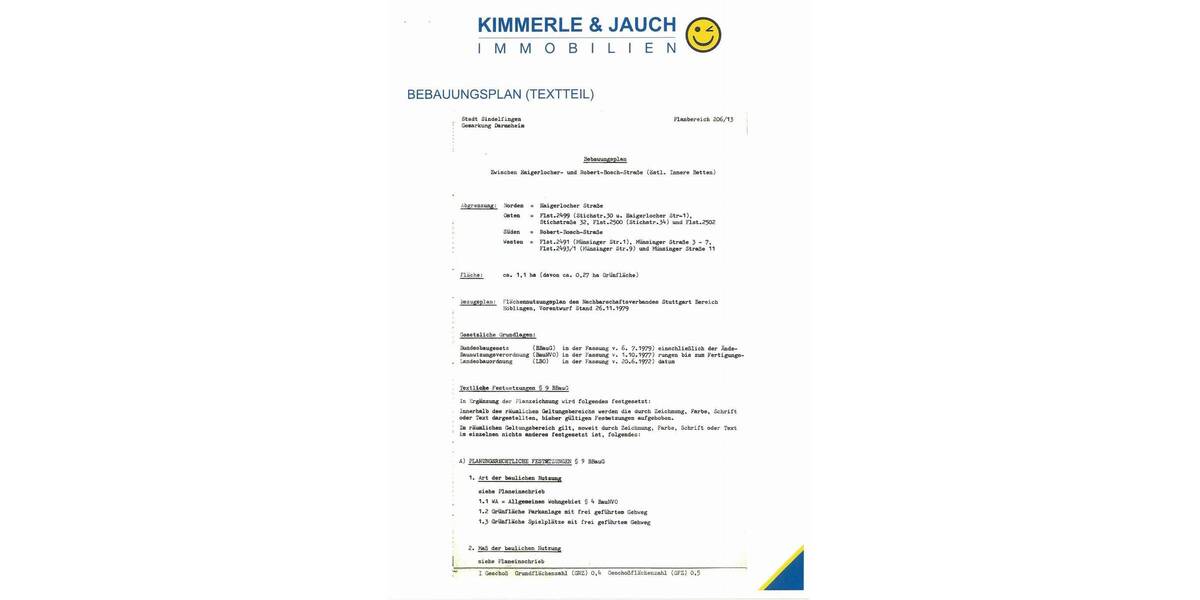 Grundstück Sindelfingen Darmsheim - 462.275&euro; | Angebot:26106520