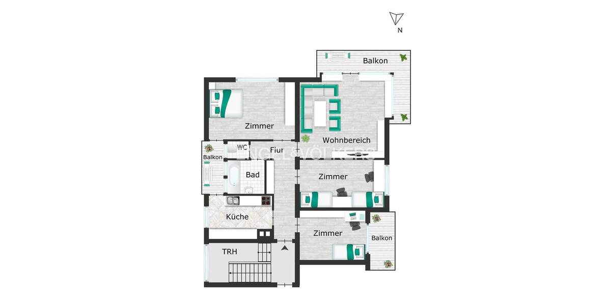 Etagenwohnung Tübingen Innenstadt - 4 Zimmer, 94 m&sup2;, 450.000&euro; | Angebot:25896068