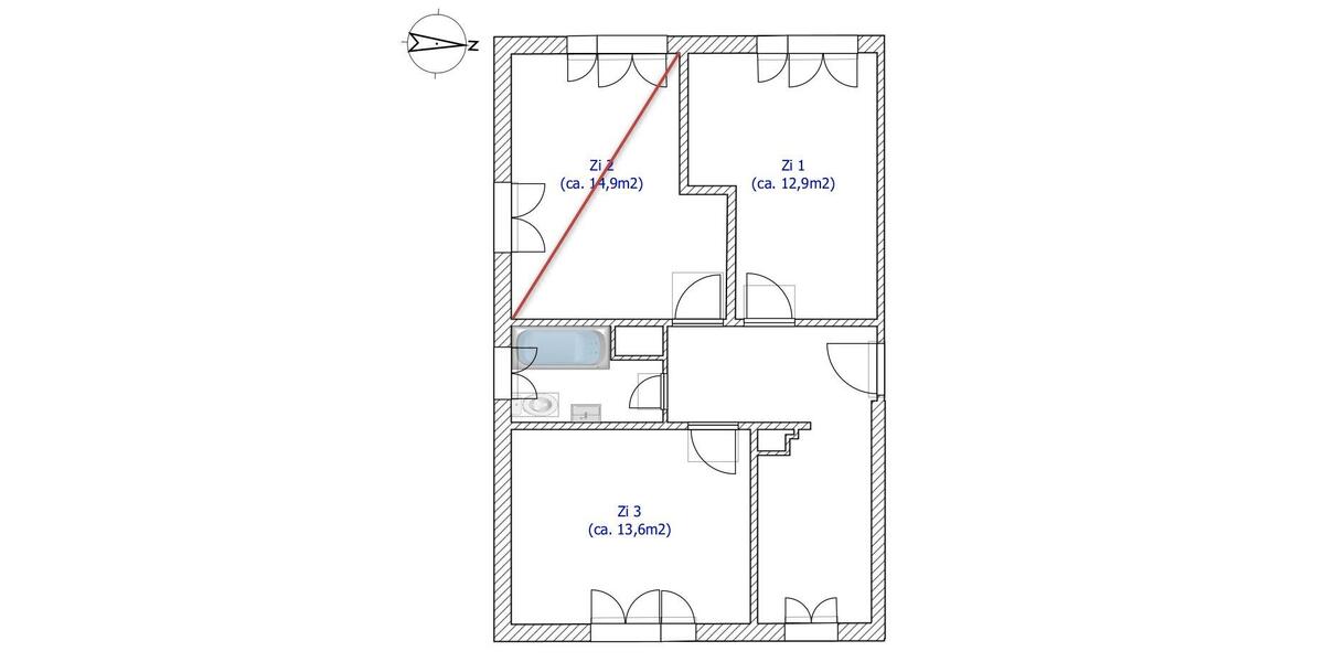 Etagenwohnung Ludwigsburg Eglosheim - 1 Zimmer, 13 m&sup2;, 545&euro; | Angebot:26537298
