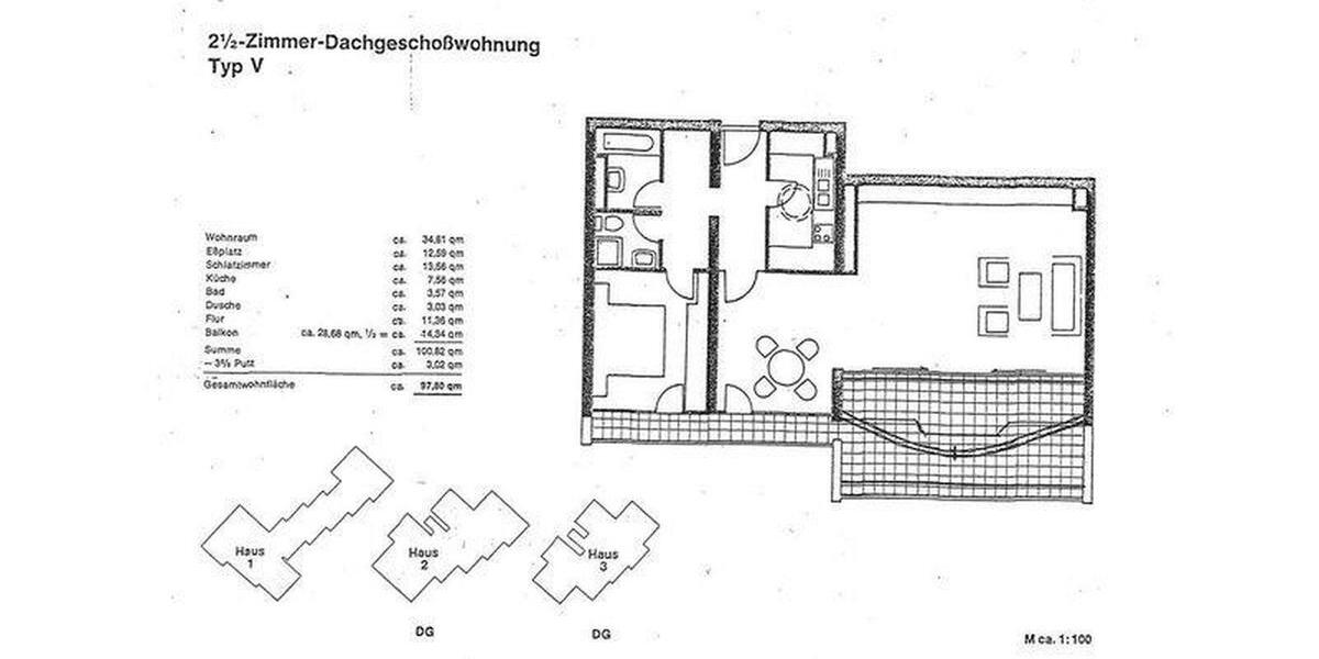 Etagenwohnung Tübingen Schönblick / Winkelwiese - 2 Zimmer, 97 m&sup2;, 810&euro; | Angebot:24736819