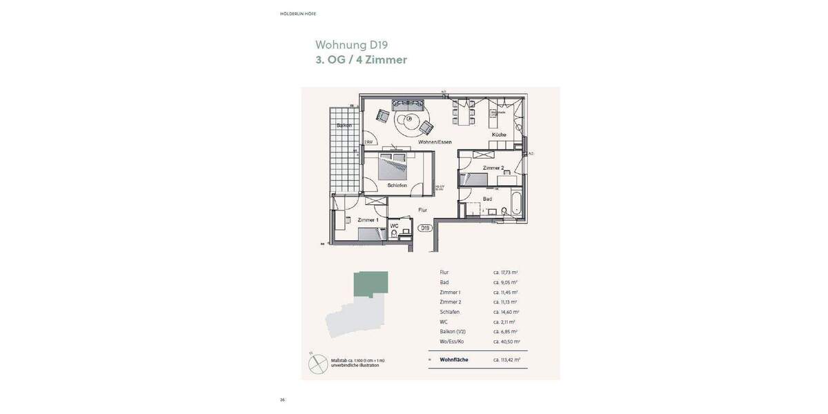 Etagenwohnung Bietigheim-Bissingen Bietigheim - 4 Zimmer, 113 m&sup2;, 599.000&euro; | Angebot:25608406