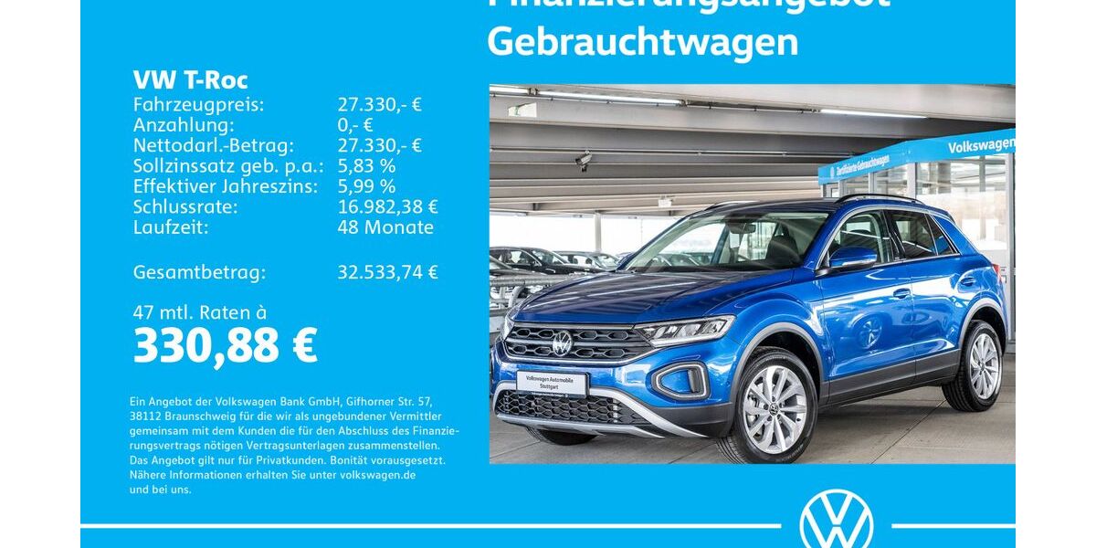 VW T-Roc 17.800 km 27.130 &euro; Stuttgart-Wangen 70188