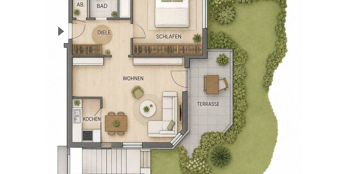 Etagenwohnung Reutlingen Nordstadt - 2 Zimmer, 57 m&sup2;, 870&euro; | Angebot:26820009