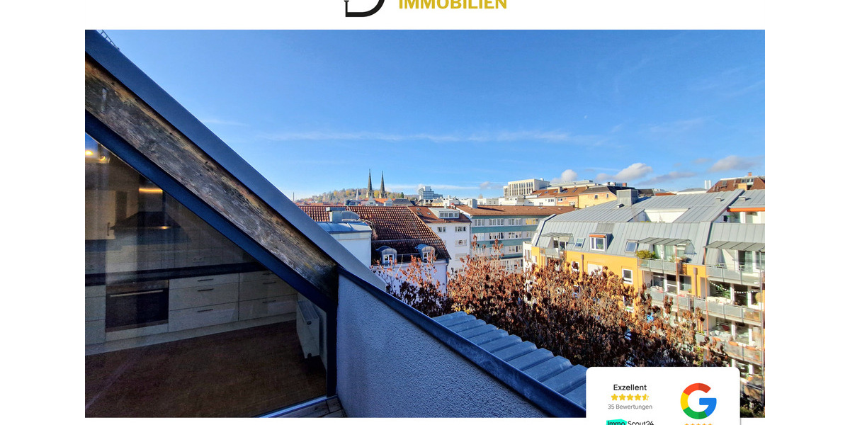 Zentral in Stuttgart: Großzügige DG-Wohnung mit Balkon, Aufzug und Stellplatz 3 zimmer