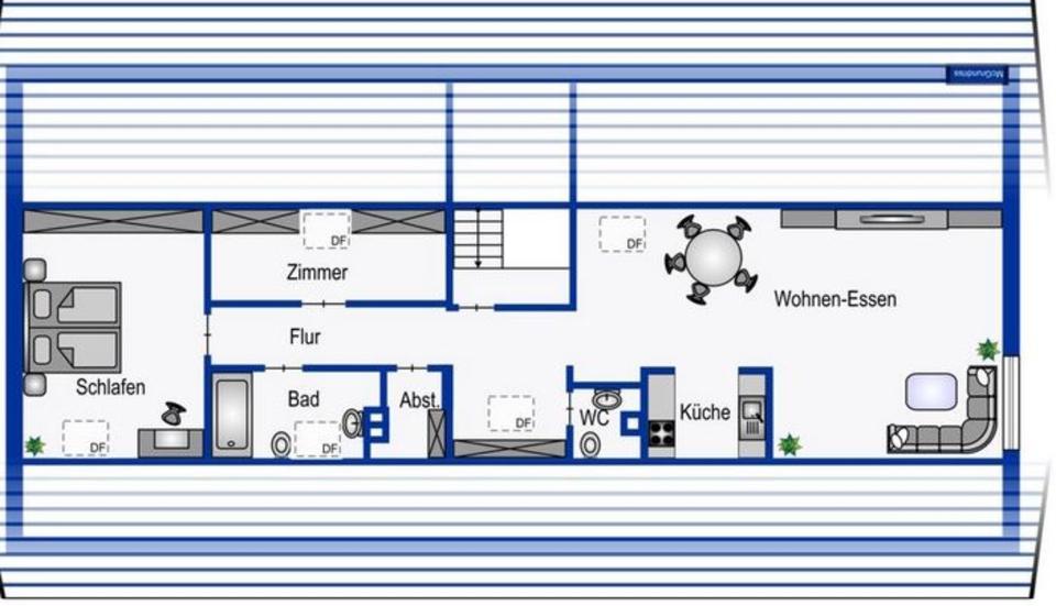 Dachgeschoßwohnung Pforzheim Eutingen - 2.5 Zimmer, 85 m&sup2;, 990&euro; | Angebot:25840419