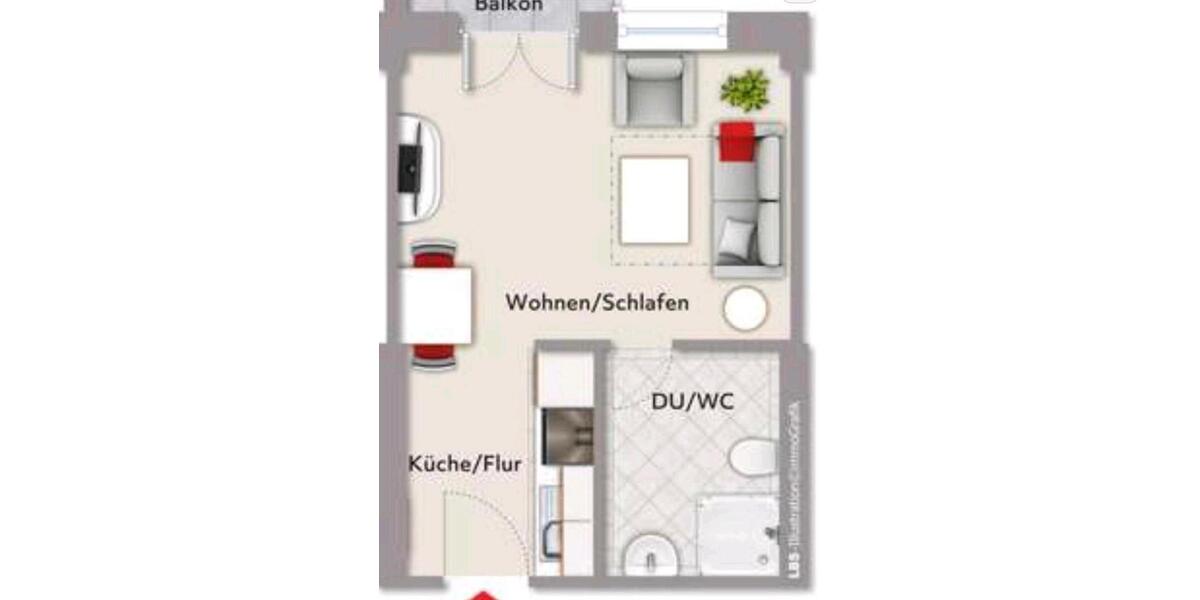 Etagenwohnung Tübingen Derendingen - 1 Zimmer, 20 m&sup2;, 850&euro; | Angebot:27603399
